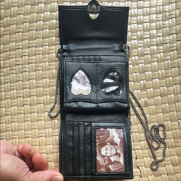 BRIGHTON Black Leather Chain Wallet purse bag MOTHERS DAY? - Picture 5 of 7